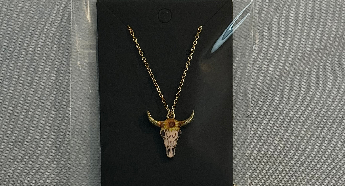 gold cattle head flower pendants