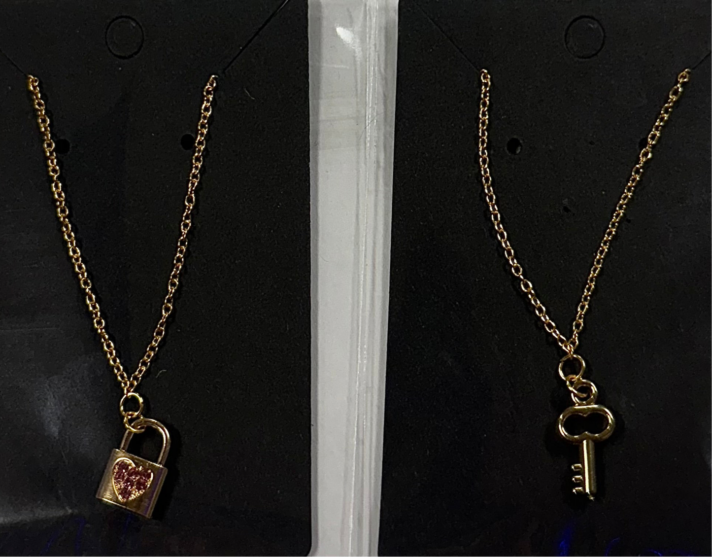 lock and key necklace combo