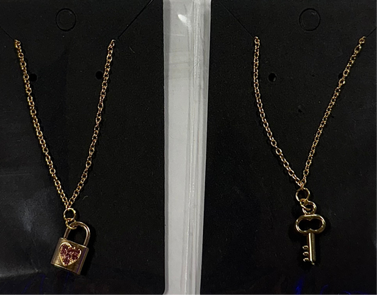 lock and key necklace combo