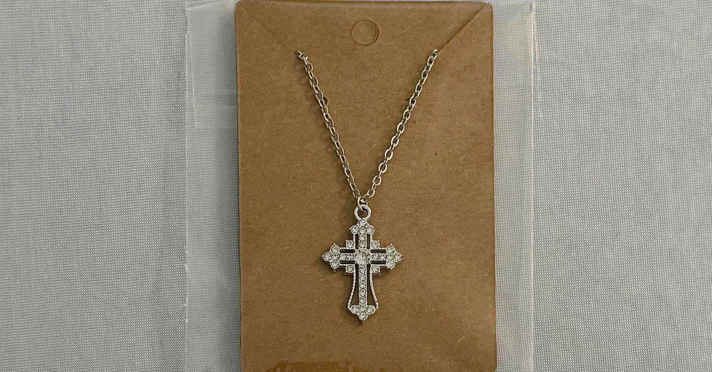 silver cross necklace