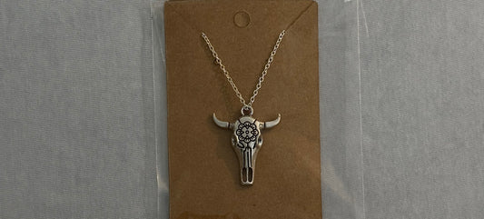 silver cattle head pendant