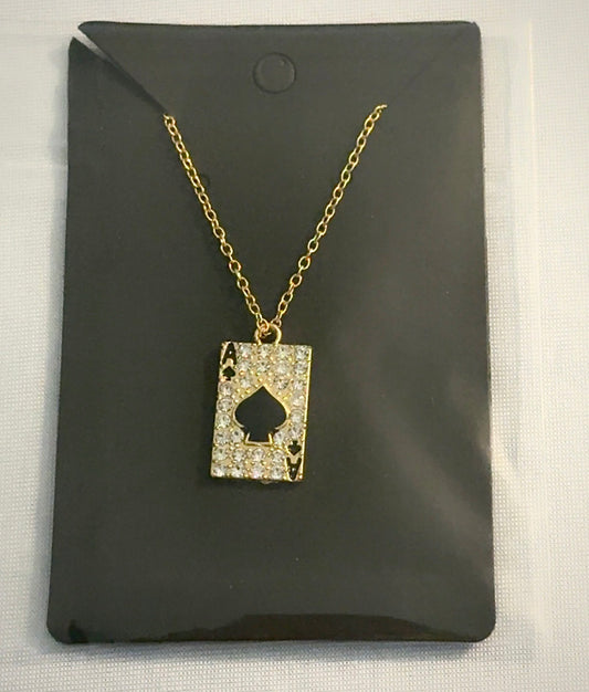 diamond ace of spades necklace