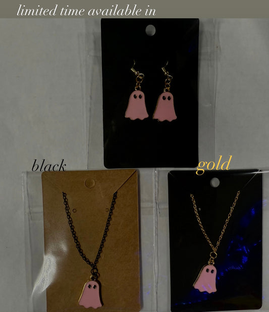 pink ghost necklaces