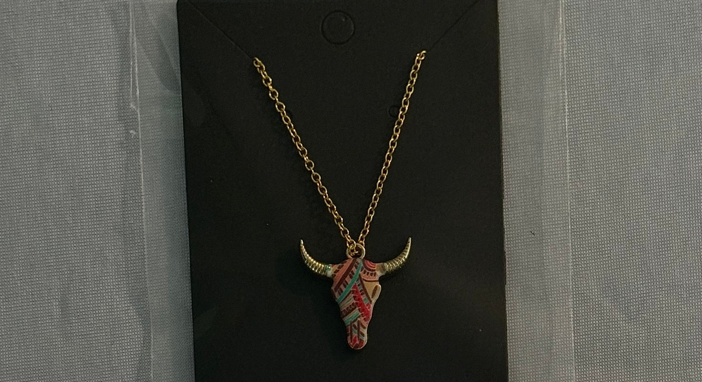 gold cattle head flower pendants
