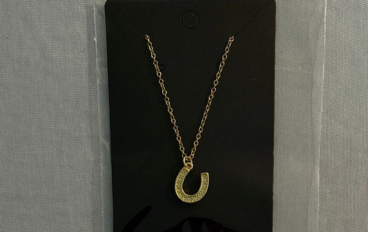 sparkly horse shoe necklace