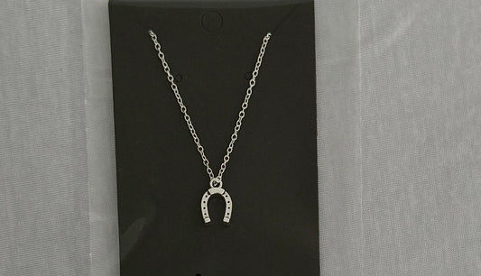 silver horse shoe necklace